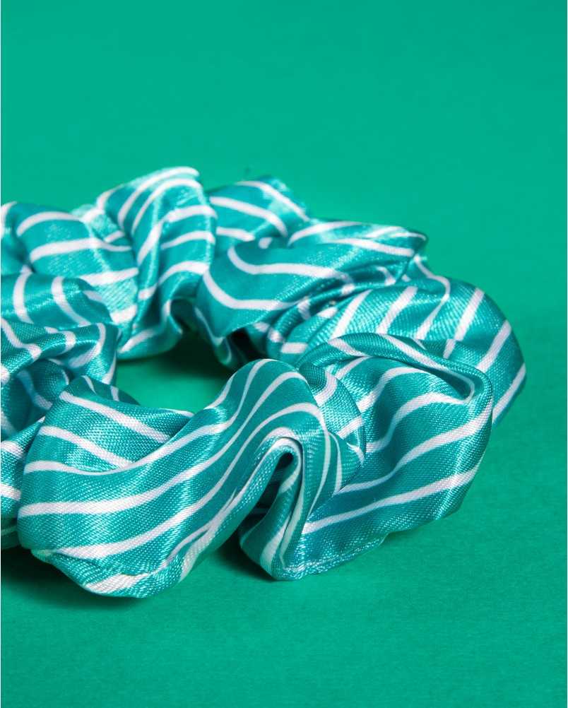 Green Stripes Scrunchie