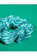 Green Stripes Scrunchie