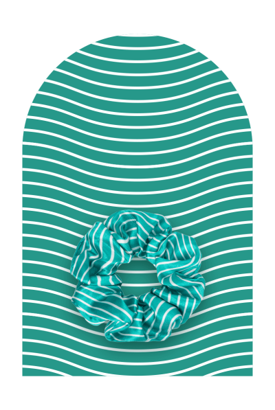 Green Stripes Scrunchie 2