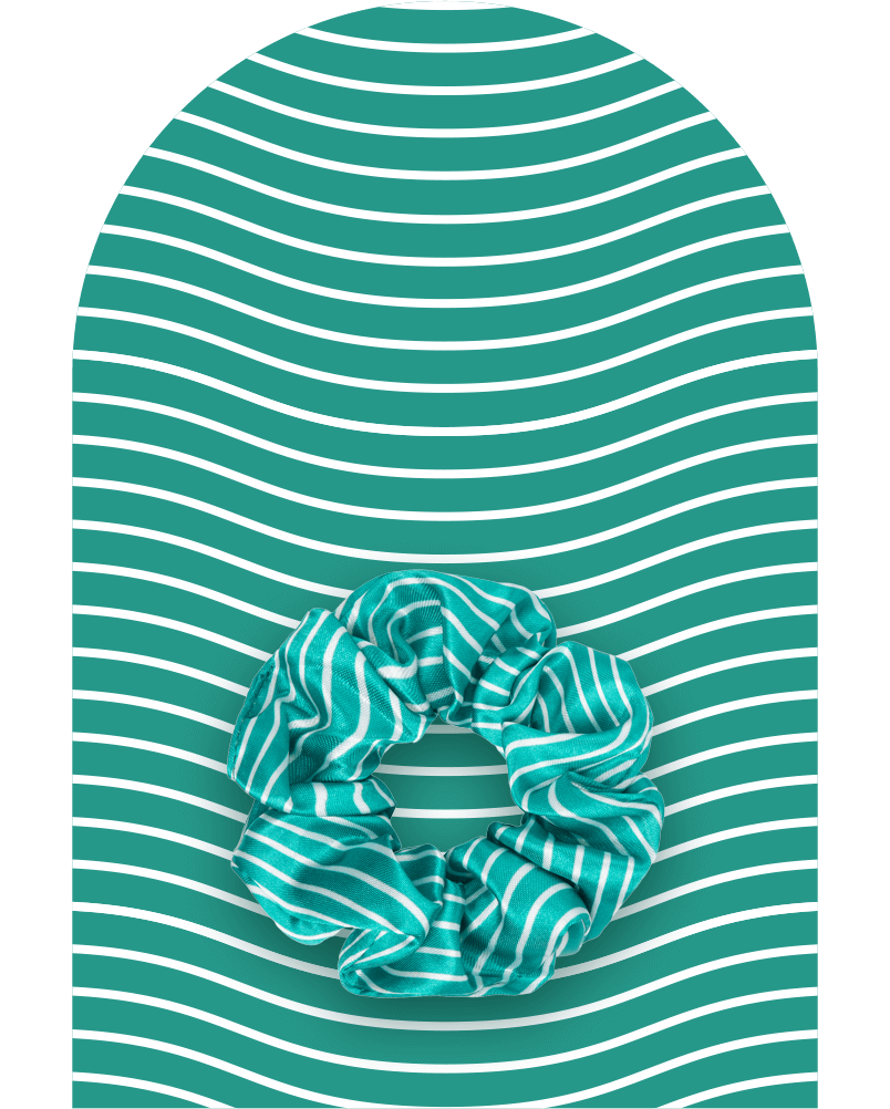 Green Stripes Scrunchie