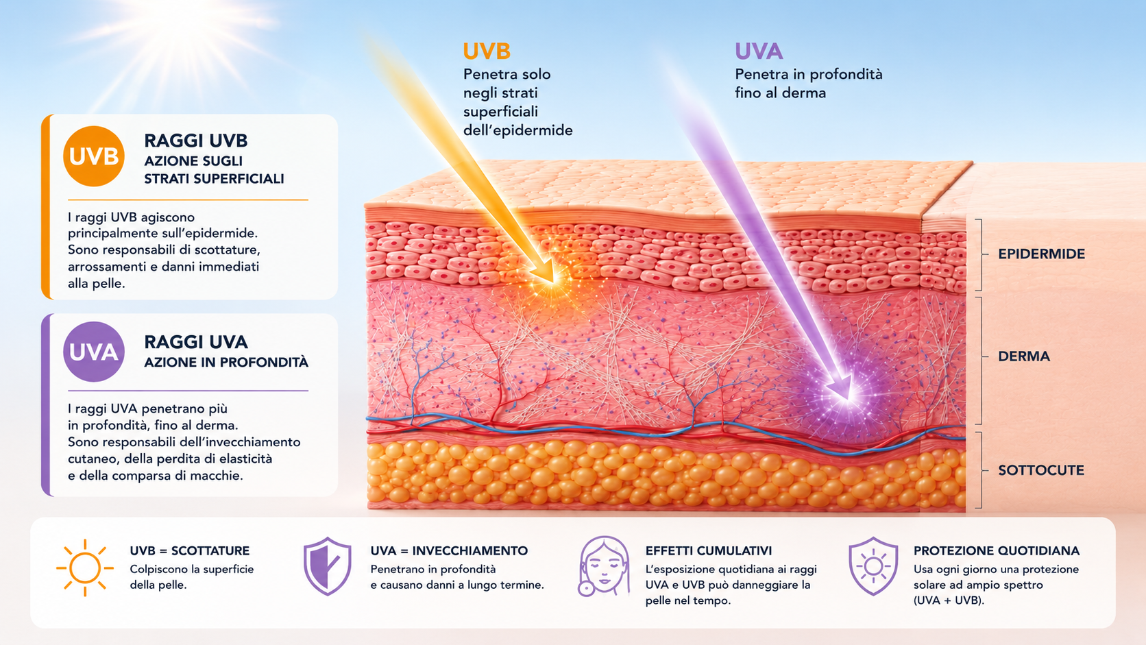 Raggi UVA e UVB: qual è la differenza?