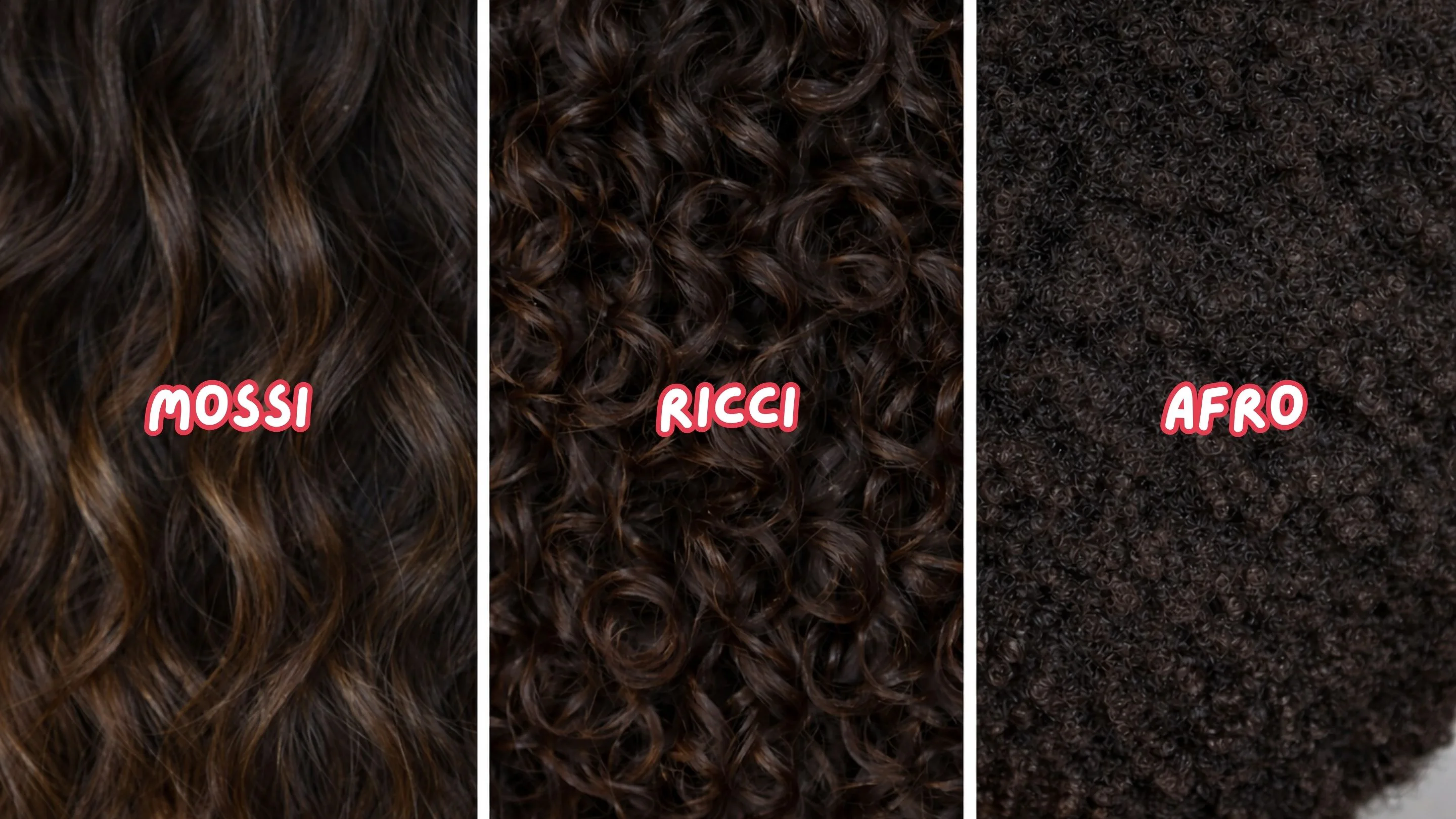 Differenze tra capelli mossi, ricci e afro