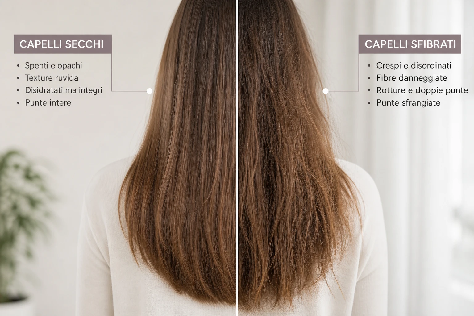 Come riconoscere se i capelli sono secchi
