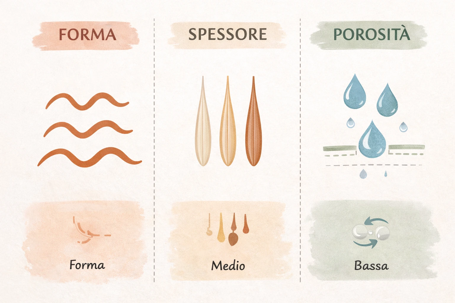 Forma, spessore e porosità: tre aspetti totalmente diversi