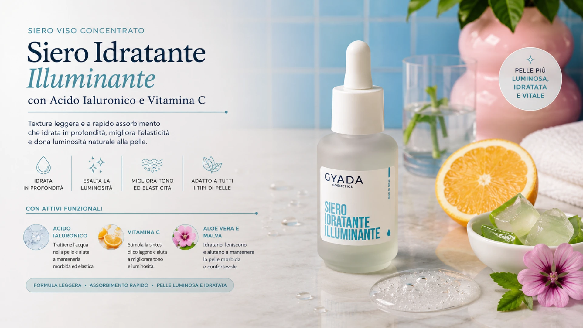 Siero viso idratante: benefici per la pelle