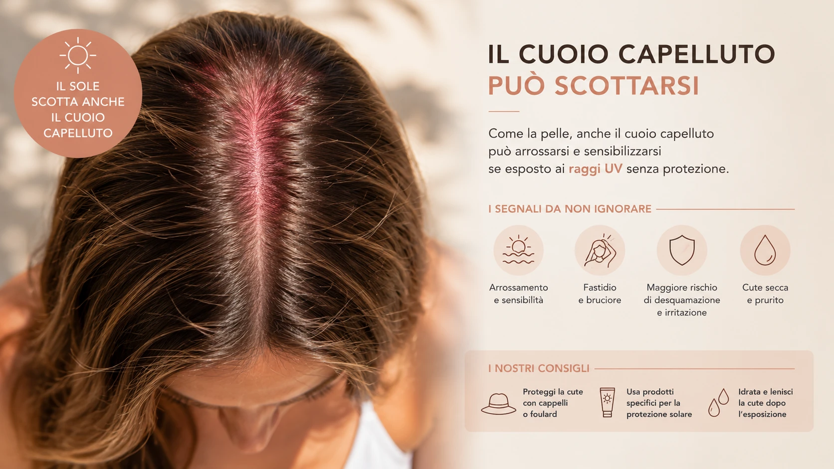 Il cuoio capelluto può scottarsi