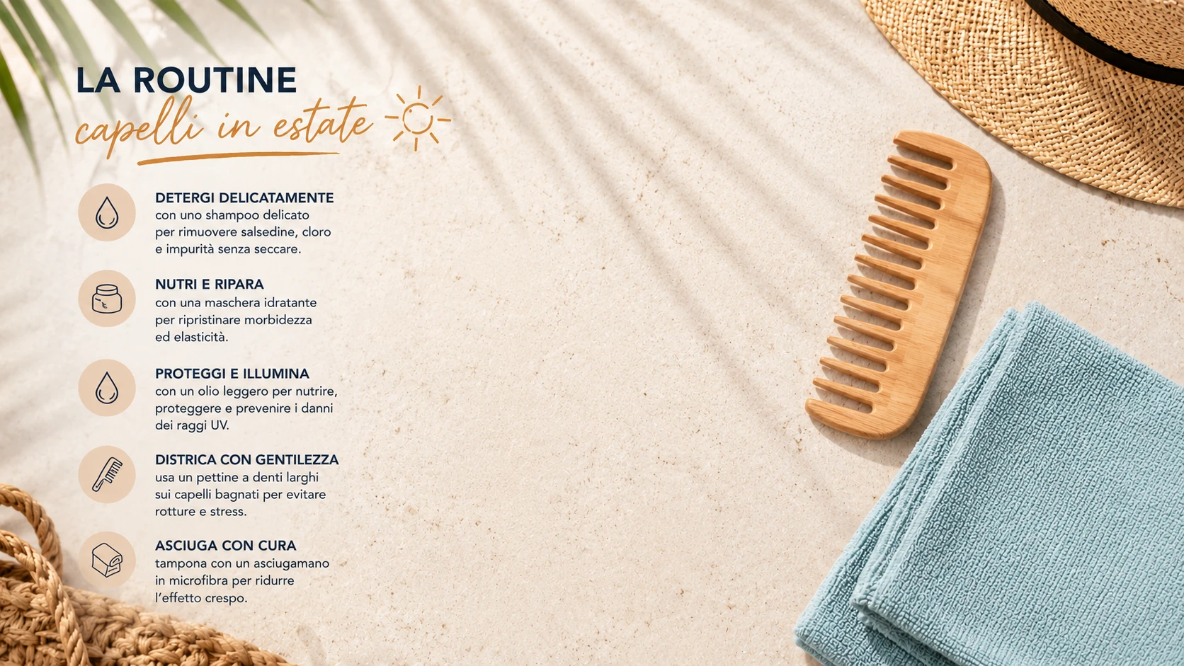 La routine capelli in estate: cosa cambia