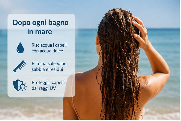 Bisogna risciacquare i capelli dopo ogni bagno in mare?
